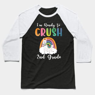 I'm ready to Crush 2nd Grade Funny Llama Back to School Baseball T-Shirt